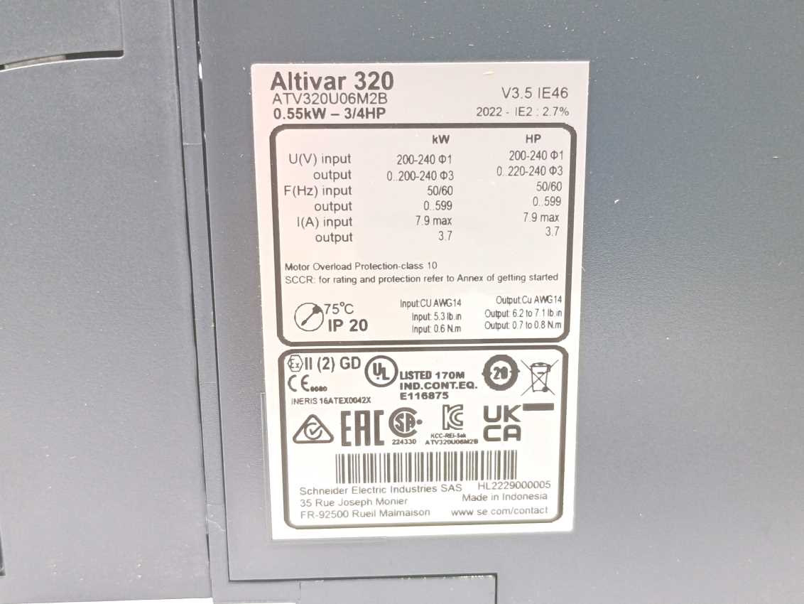 Schneider Electric ATV320U06M2B Altivar AC speed drive