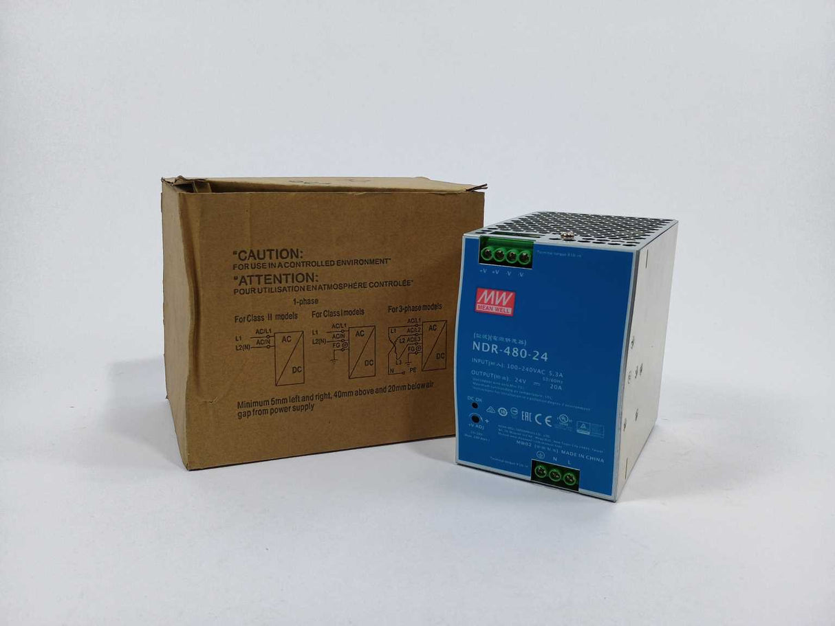 Mean Well NDR-480-24 AC-DC DIN rail power supply 24V 20A