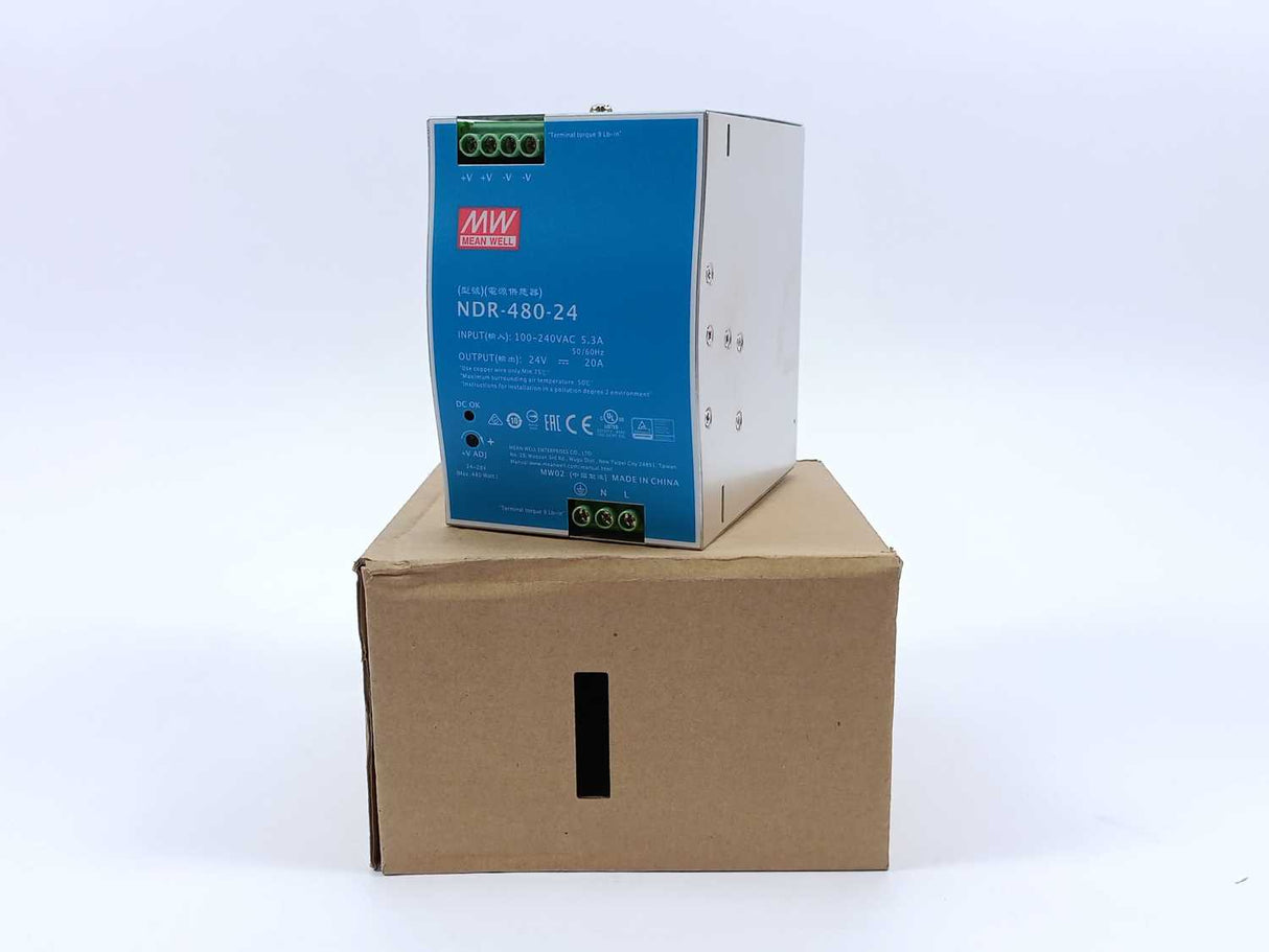 Mean Well NDR-480-24 AC-DC Single output DIN PSU 20A 24V