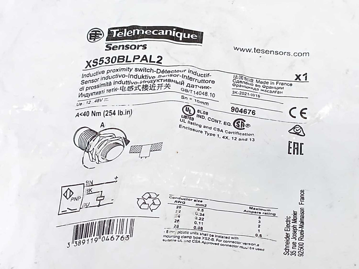 TELEMECANIQUE XS530BLPAL2 Inductive Proximity Sensor XS