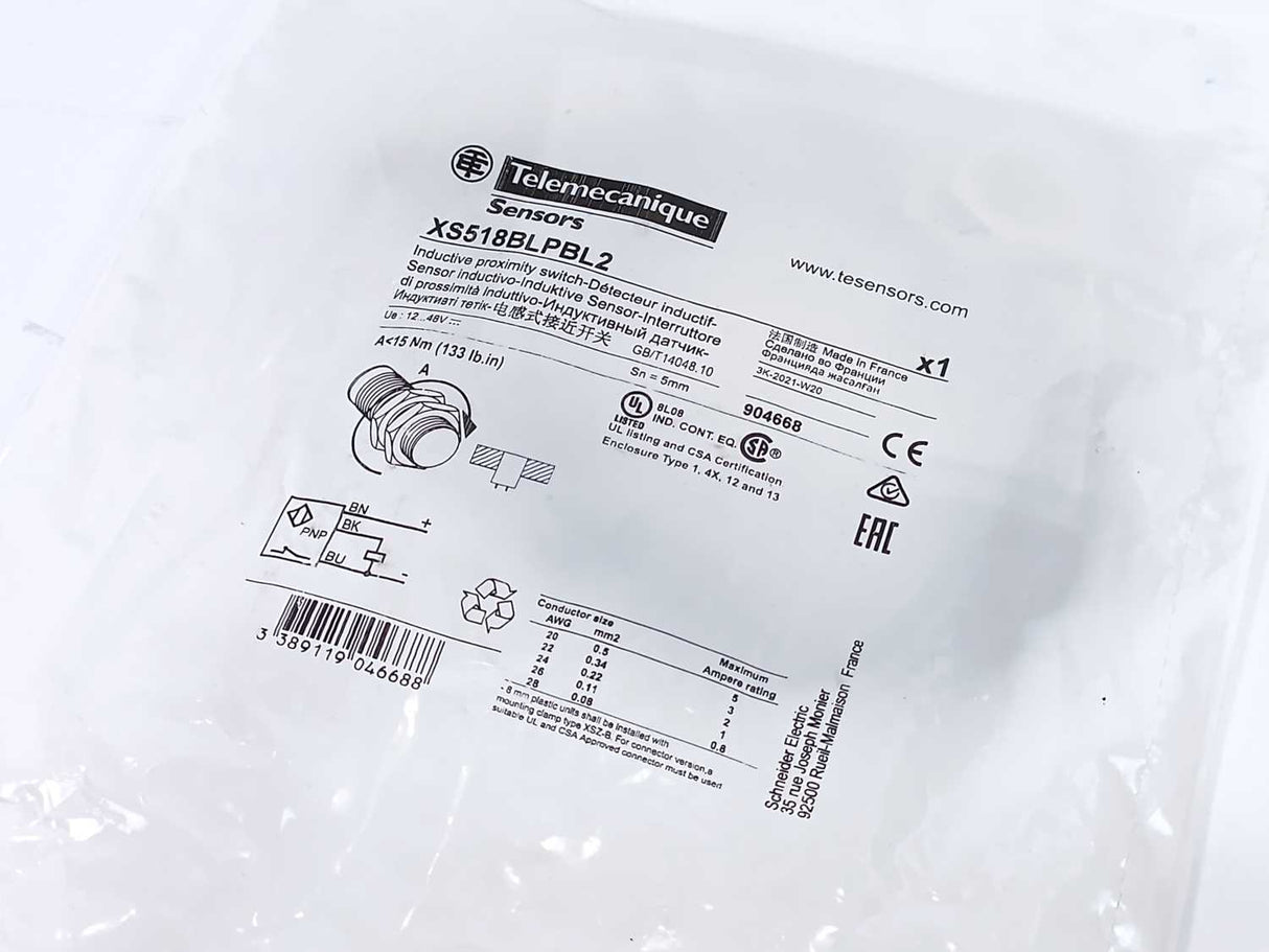 TELEMECANIQUE XS518BLPBL2 Inductive Proximity Sensor XS