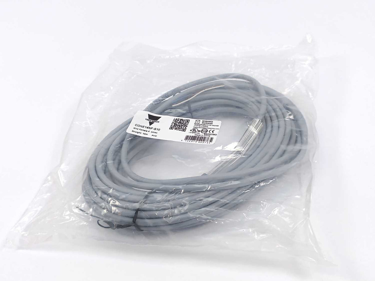 Carlo Gavazzi CONE14NF-S10 M12 Female Connector 4 Wires, Straight 10m