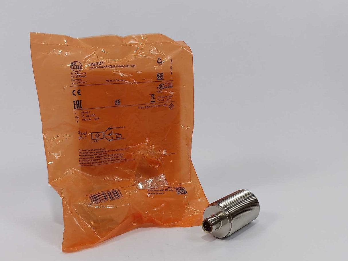 Ifm Electronic IIS301 Inductive Sensor IIK3015BAPKG/K1/V4A/US-104