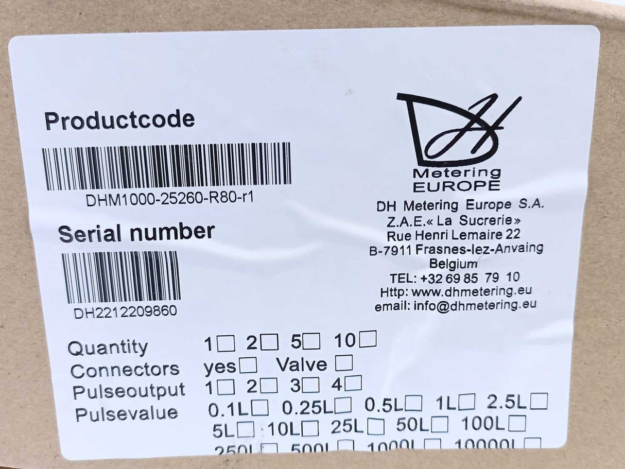 DH Metering Europe DHM1000-25260-R80-R1 Watermeter. Ex certified DN 25mm