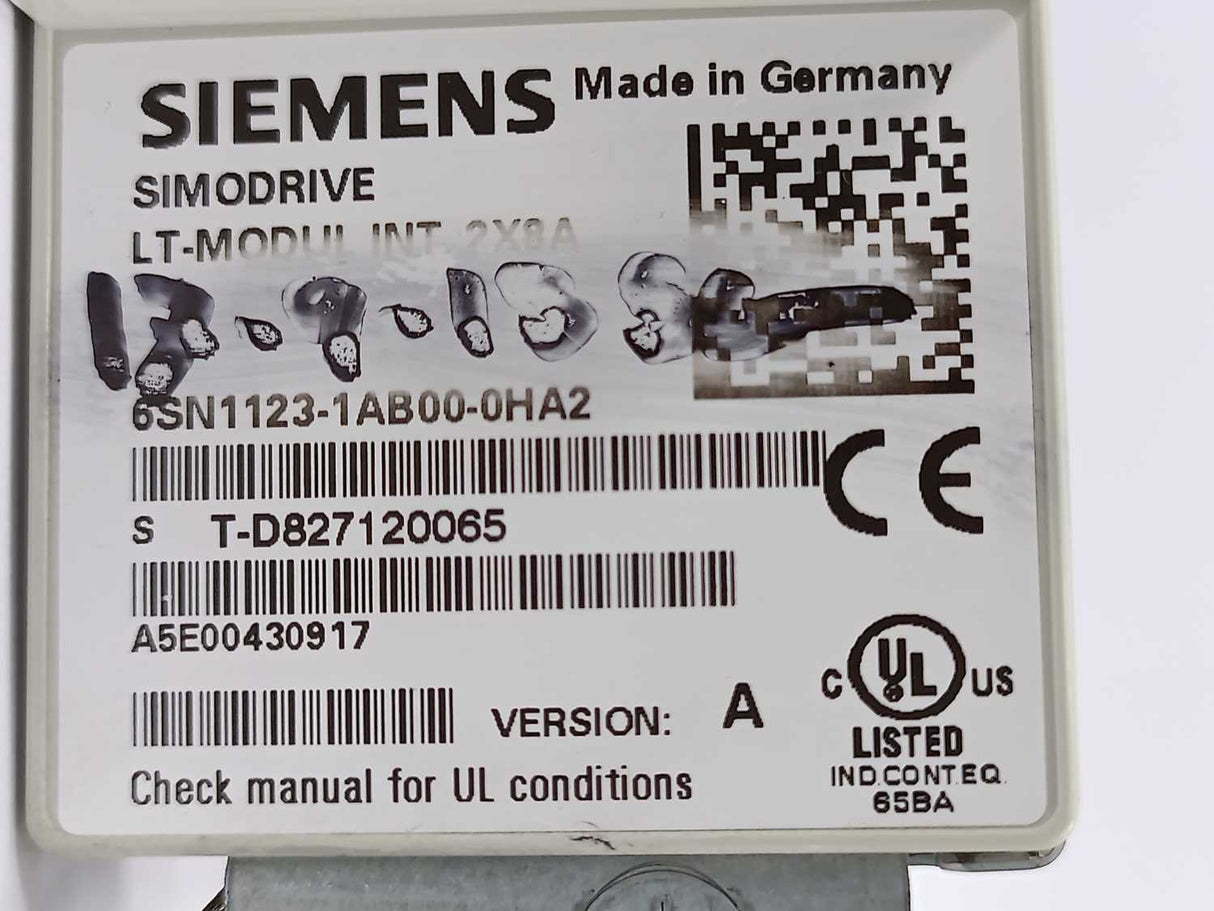 Siemens 6SN1123-1AB00-0HA2 SPARE PART, SIMODRIVE 611 POWER MODULE
