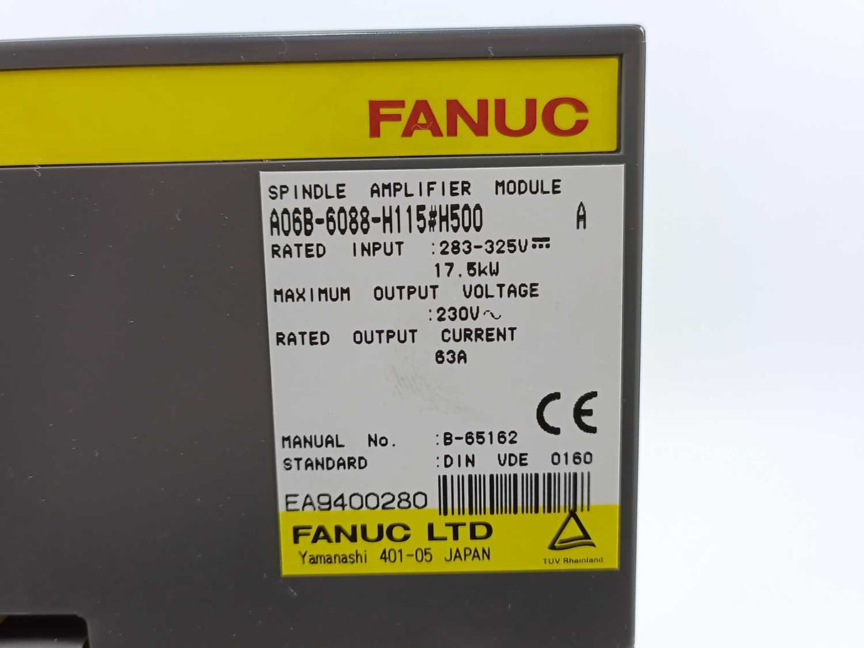 Fanuc A06B-6088-H115#H500 17.5kW Spindle Amplifier Module