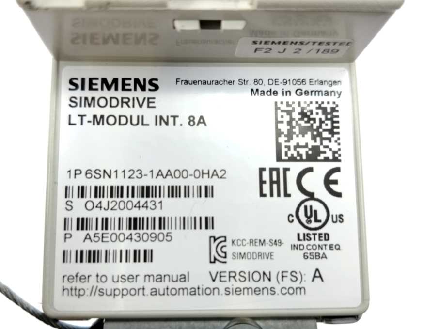 Siemens 6SN1123-1AA00-0HA2 SPARE PART, SIMODRIVE 611 POWER MODULE