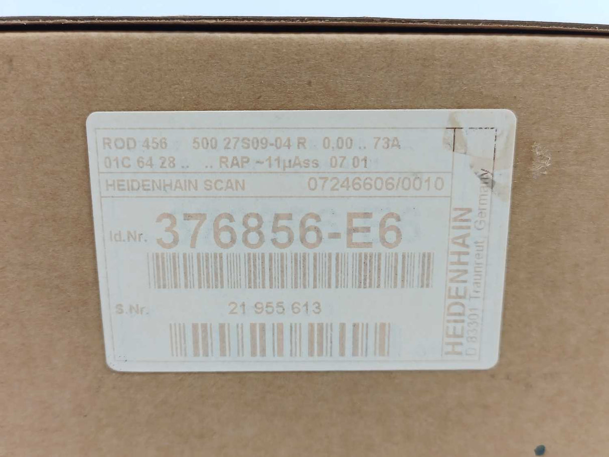 HEIDENHAIN 376856-E6 ROD 456 500 27S09-04 R 0.00 .. 73A01C 64 28 Rotary Encoder