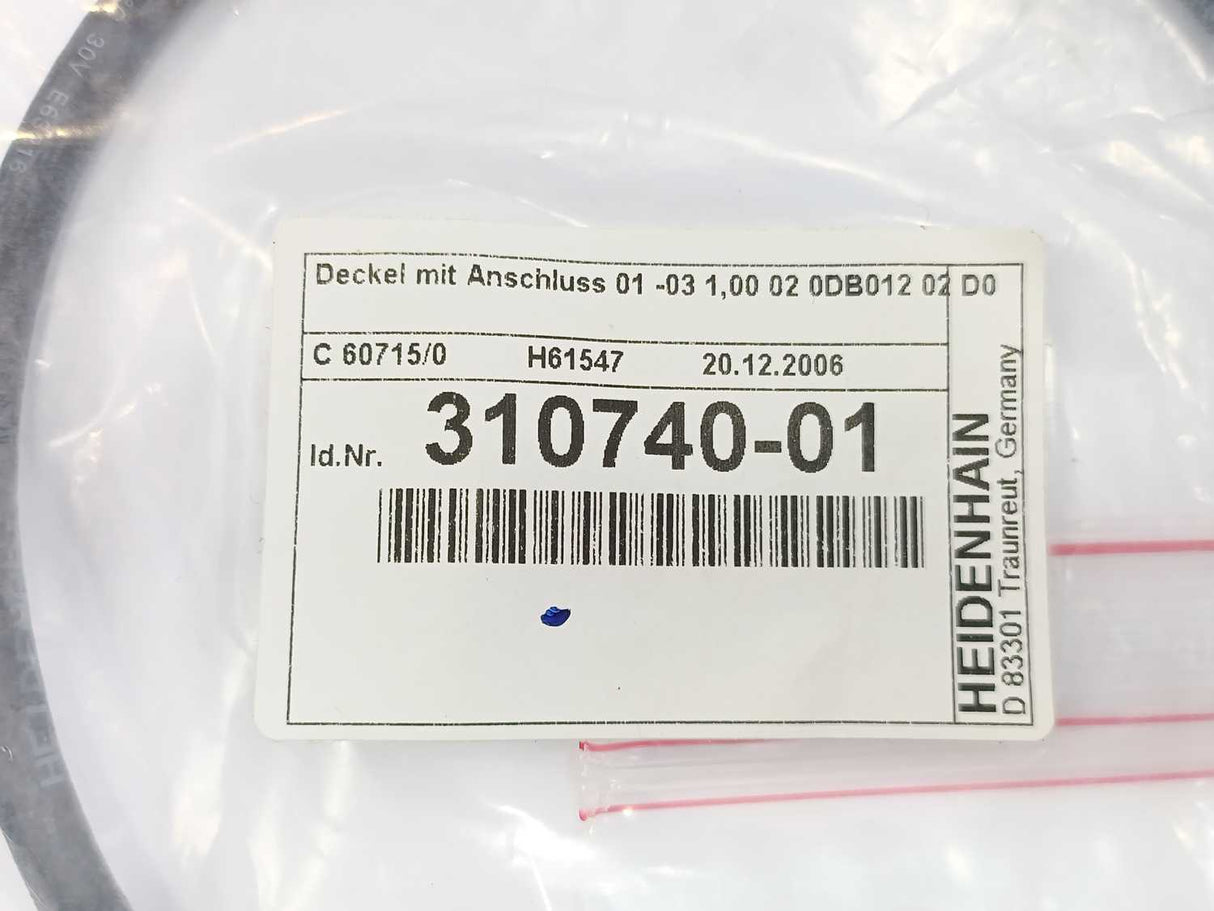 HEIDENHAIN 310740-01 01-03 1.00 02 0DB012 02 D001 .. 0.00 Cover w/ Connection 1m