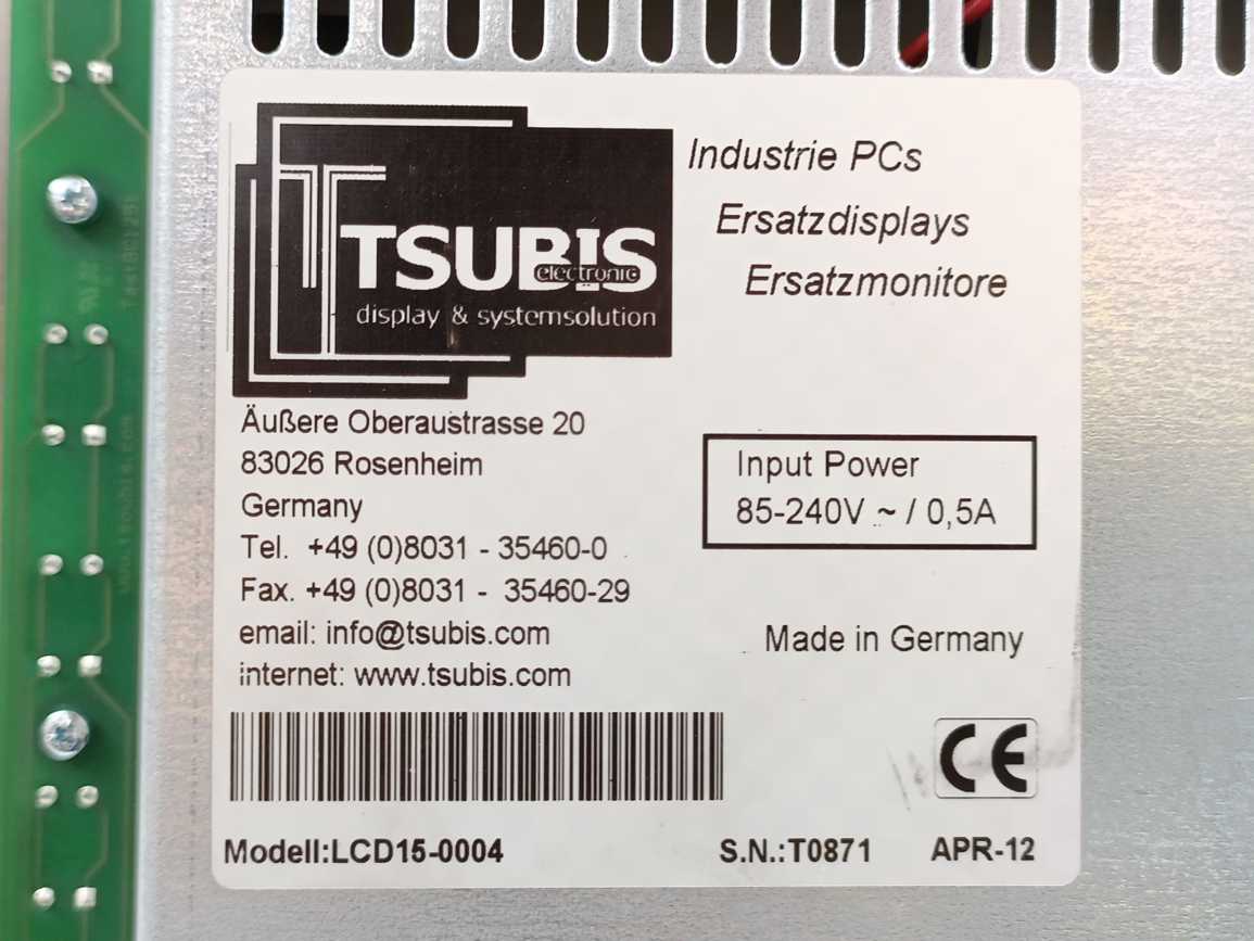 TSUBIS ELECTRONIC LCD15-0004 APR-12, Industrie PCs