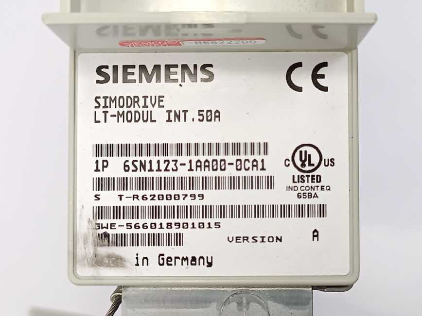 Siemens 6SN1123-1AA00-0CA1 SIMODRIVE 611 POWER MODULE, 1 AXIS, 50 A
