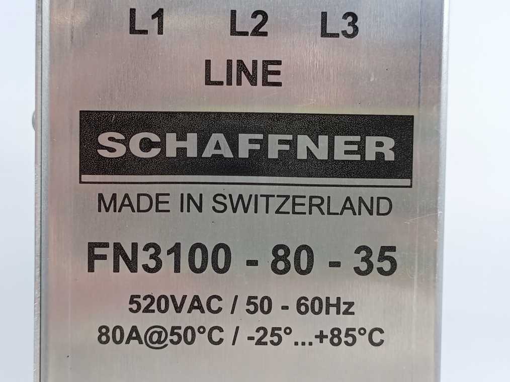 SCHAFFNER FN3100-80-35 Three-Phase EMC Filter 520VAC/50-60Hz