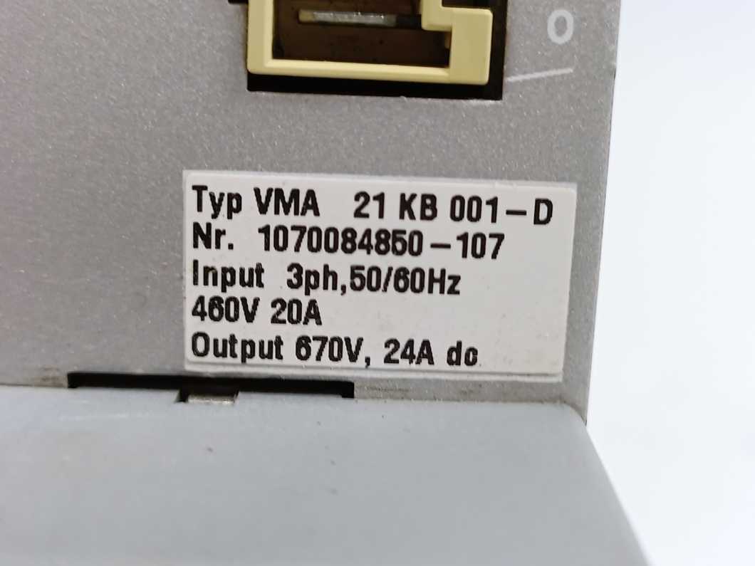 Bosch VMA21KB001-D 1070084850-107, 460V, 20A