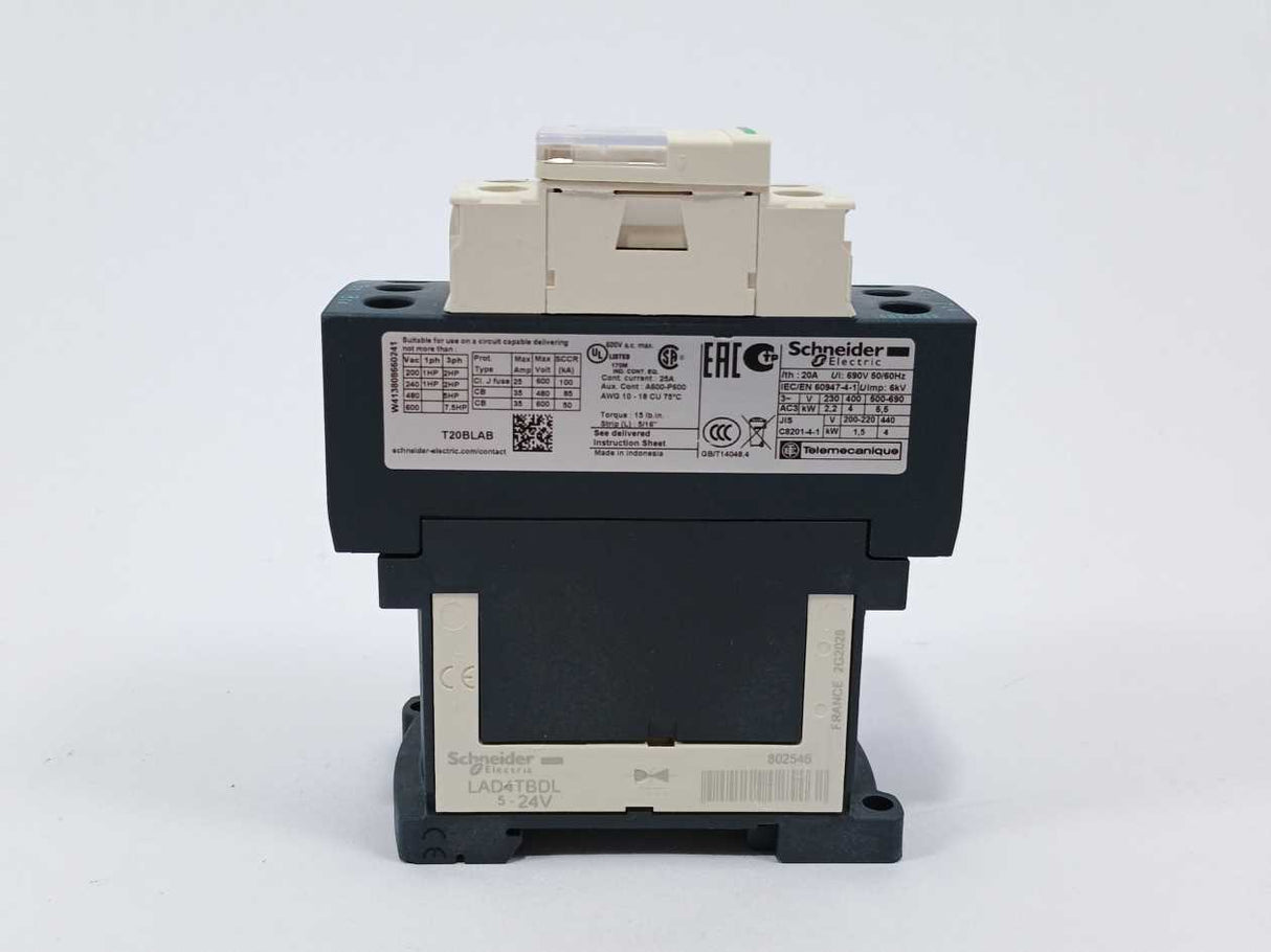 Schneider Electric LC1DT20BL TeSys Contactor 24VDC
