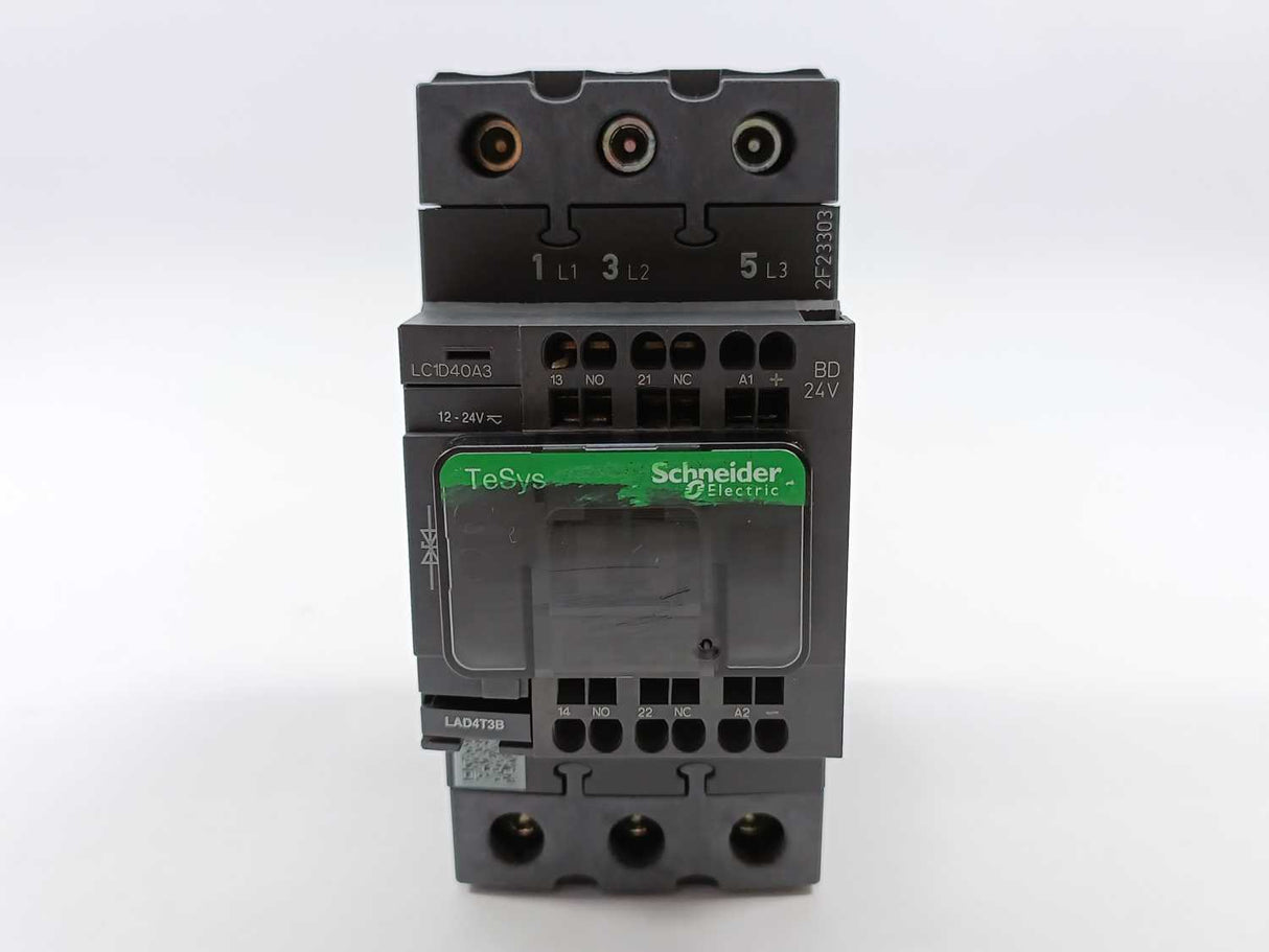 Schneider / Telemecanique LC1D40A3BD 3 Pole Contactor 440V-40A-24VDC coil