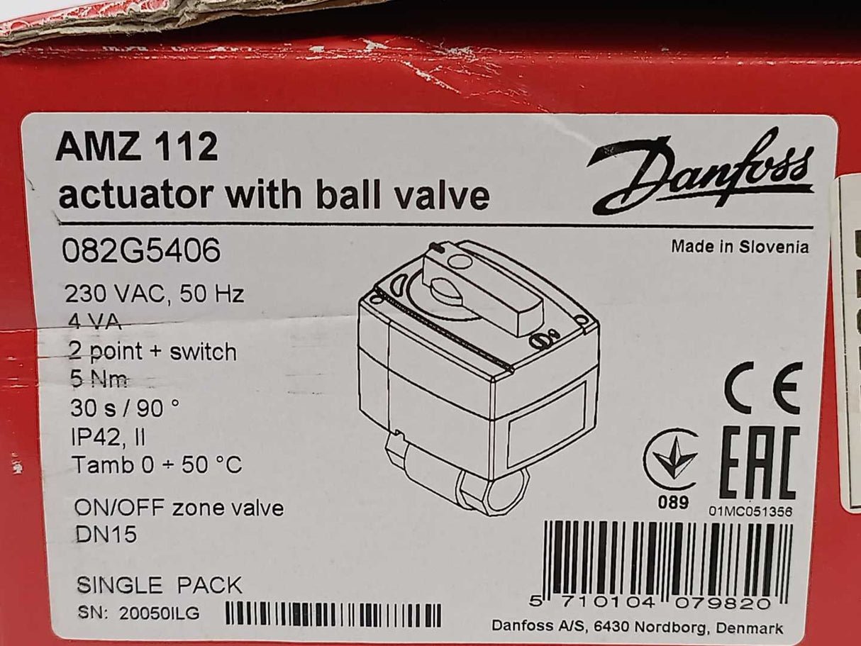 Danfoss 082G5406 AMZ 112 Actuator With Ball Valve