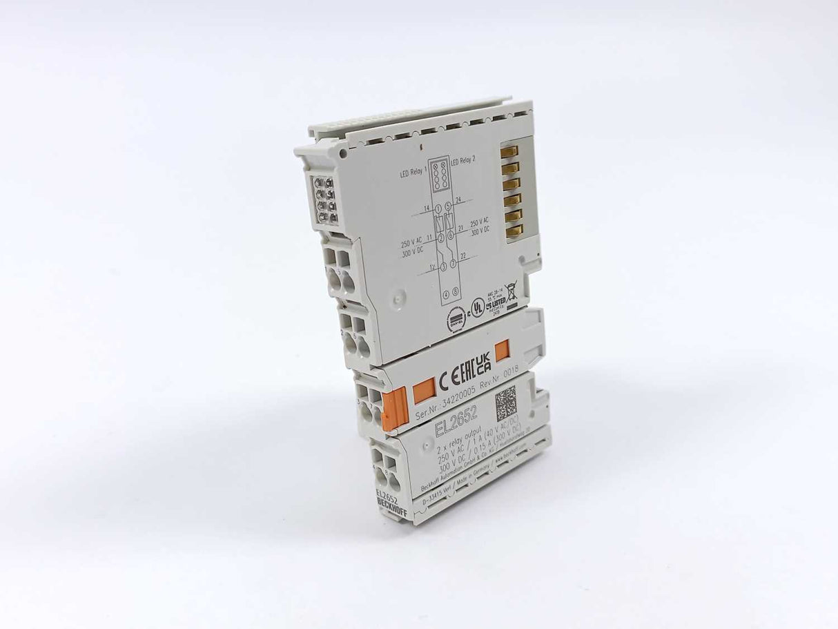 Beckhoff EL2652 EtherCAT Terminal, 2-channel relay output