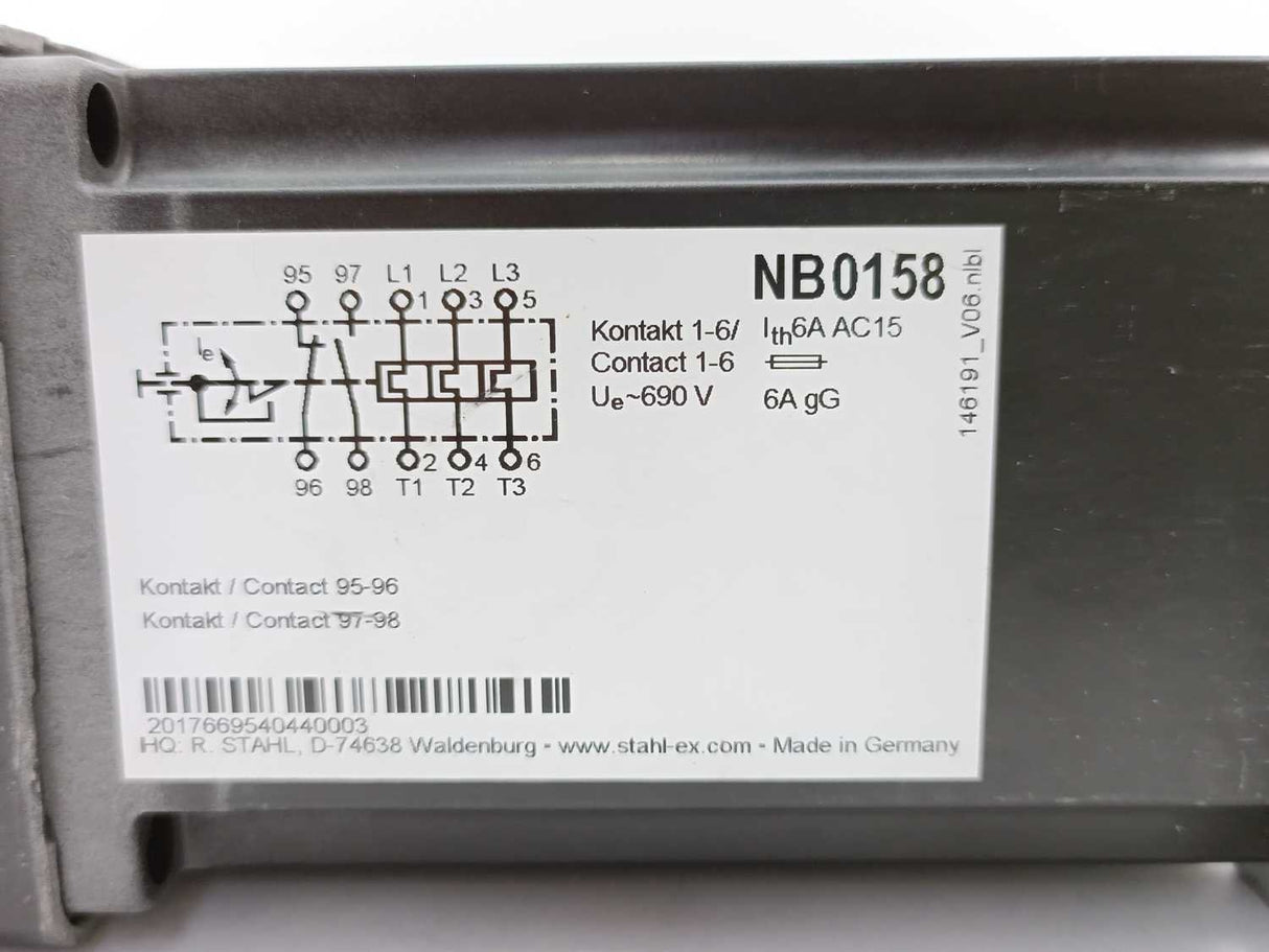 Stahl 217528 8510/122-05-235-070 Motor Protection Relay. Ex certified