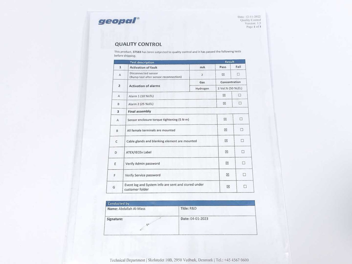 Geopal GJ-EX Gas Detector. Ex certified