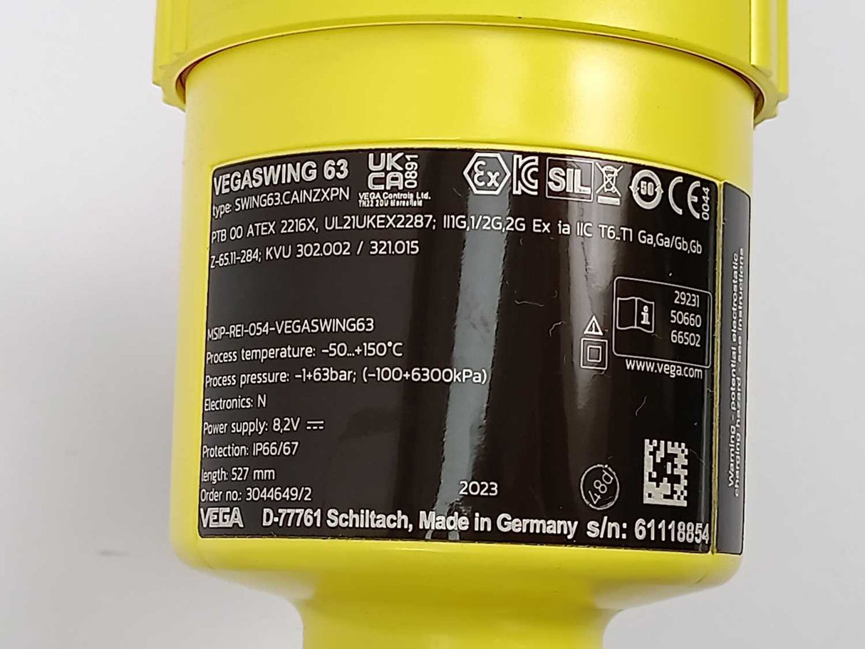 Vega VEGASWING 63 Liquid vibrating level switch 527mm