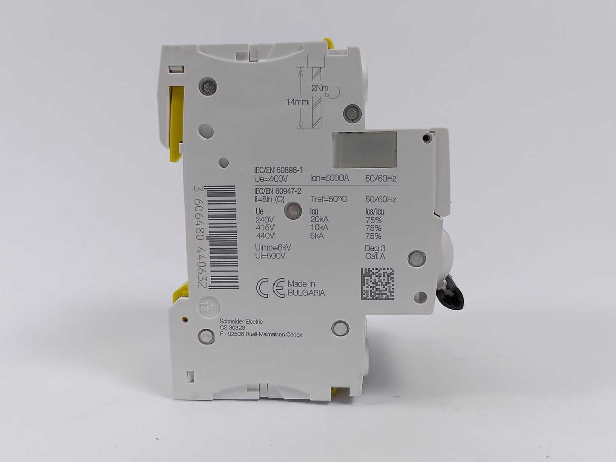 Schneider Electric A9F04306 Miniature Circuit Breaker 3P, 6A, C Curve. 4 pcs.