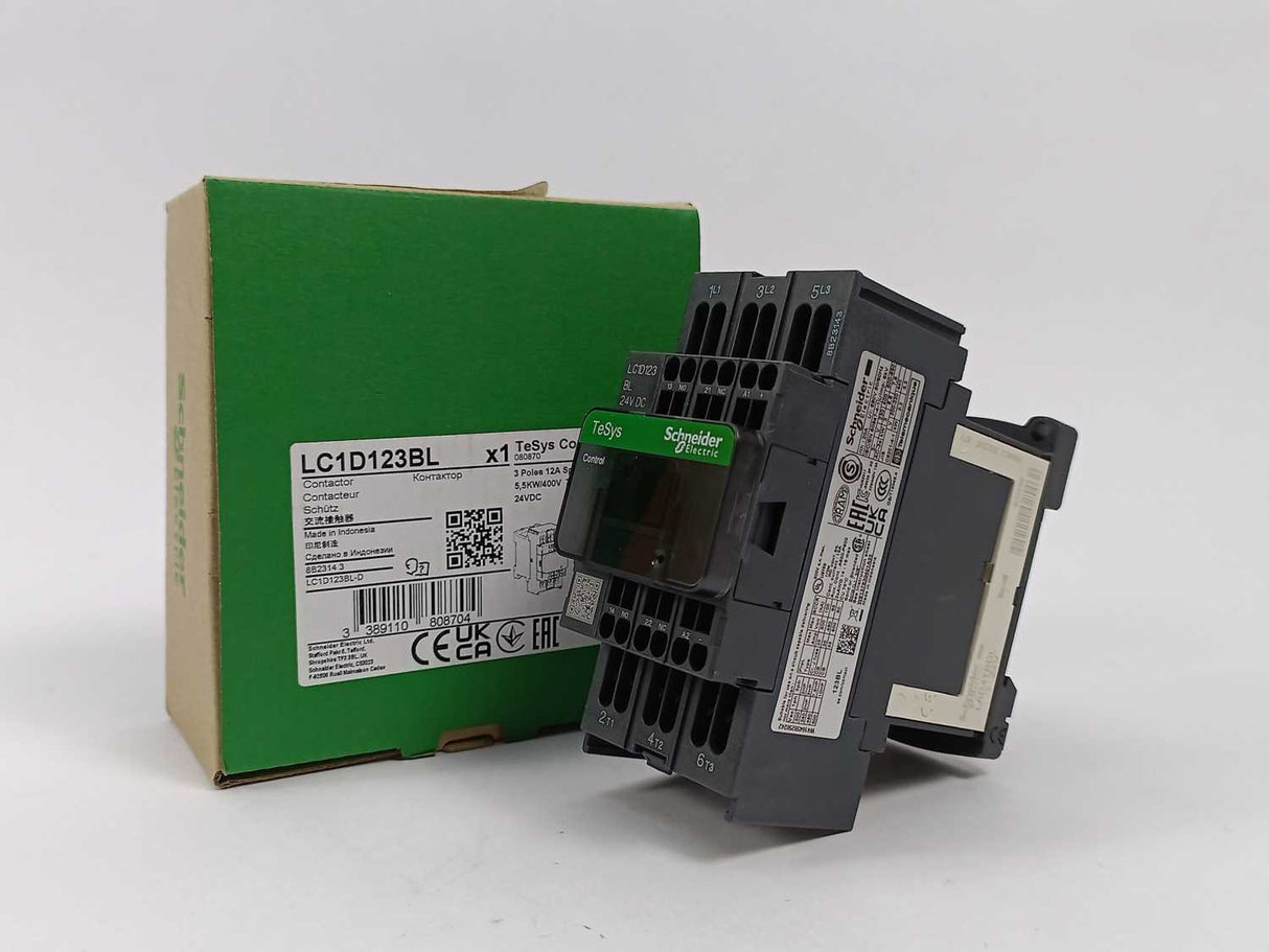 Schneider Electric LC1D123BL Contactor 3P, 12A, 24VDC