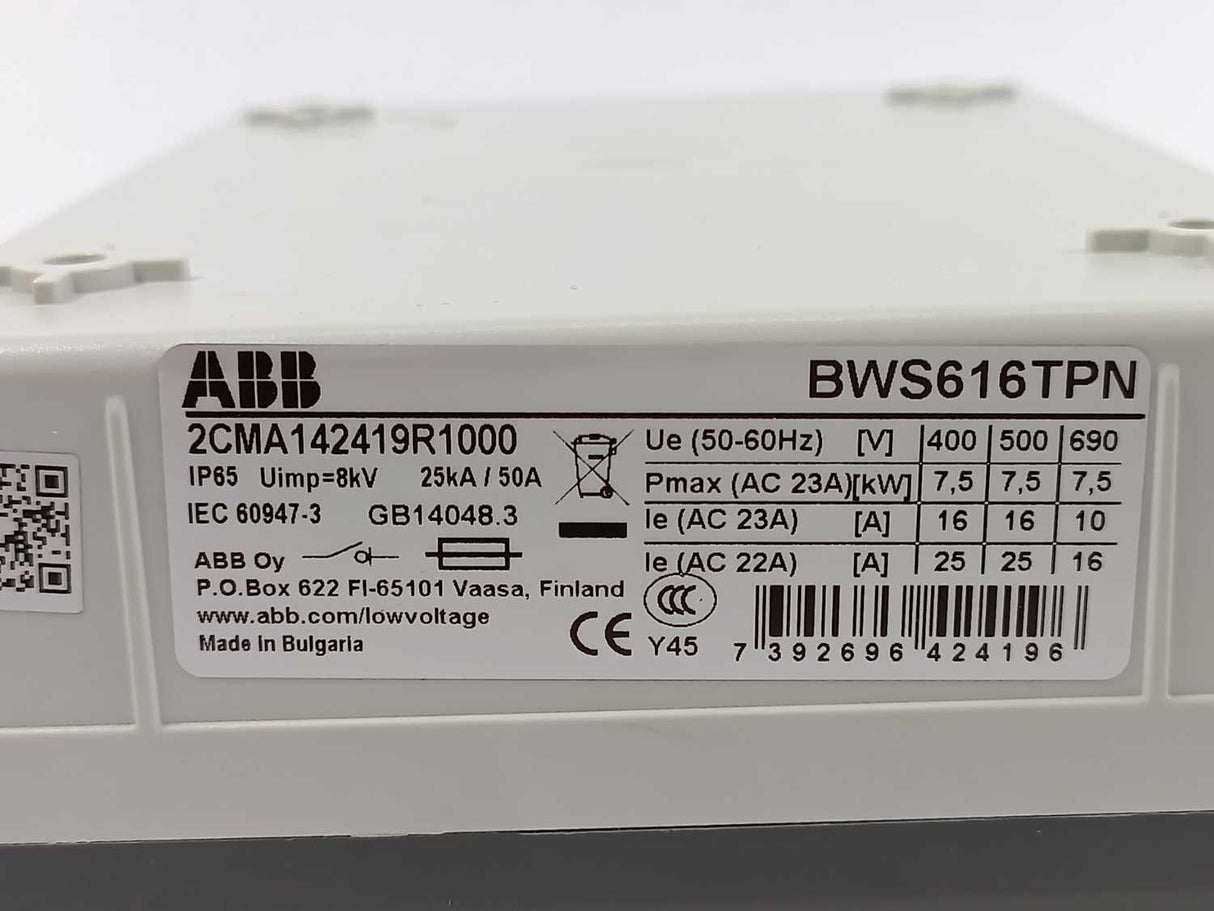 ABB 2CMA142419R1000 Safety switch BWS616TPN