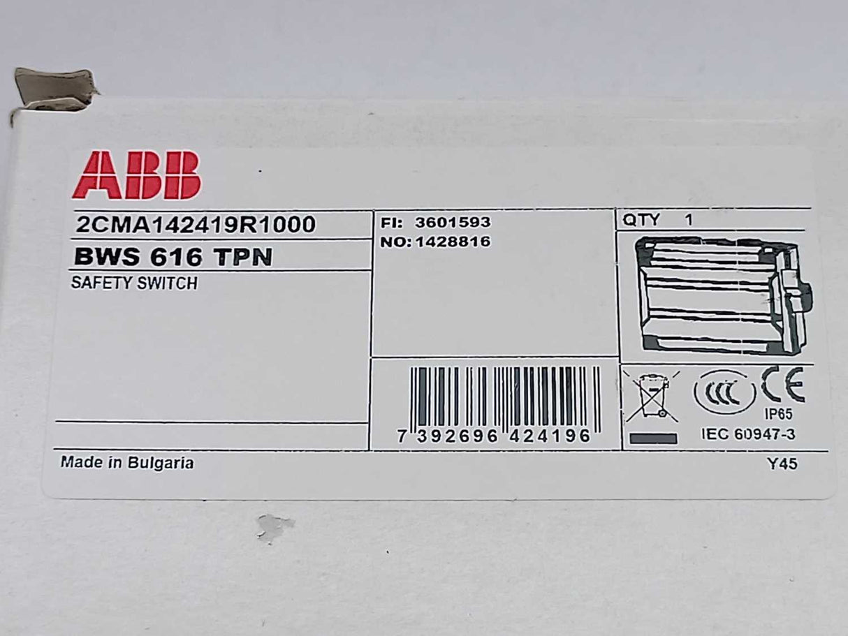 ABB 2CMA142419R1000 Safety switch BWS616TPN