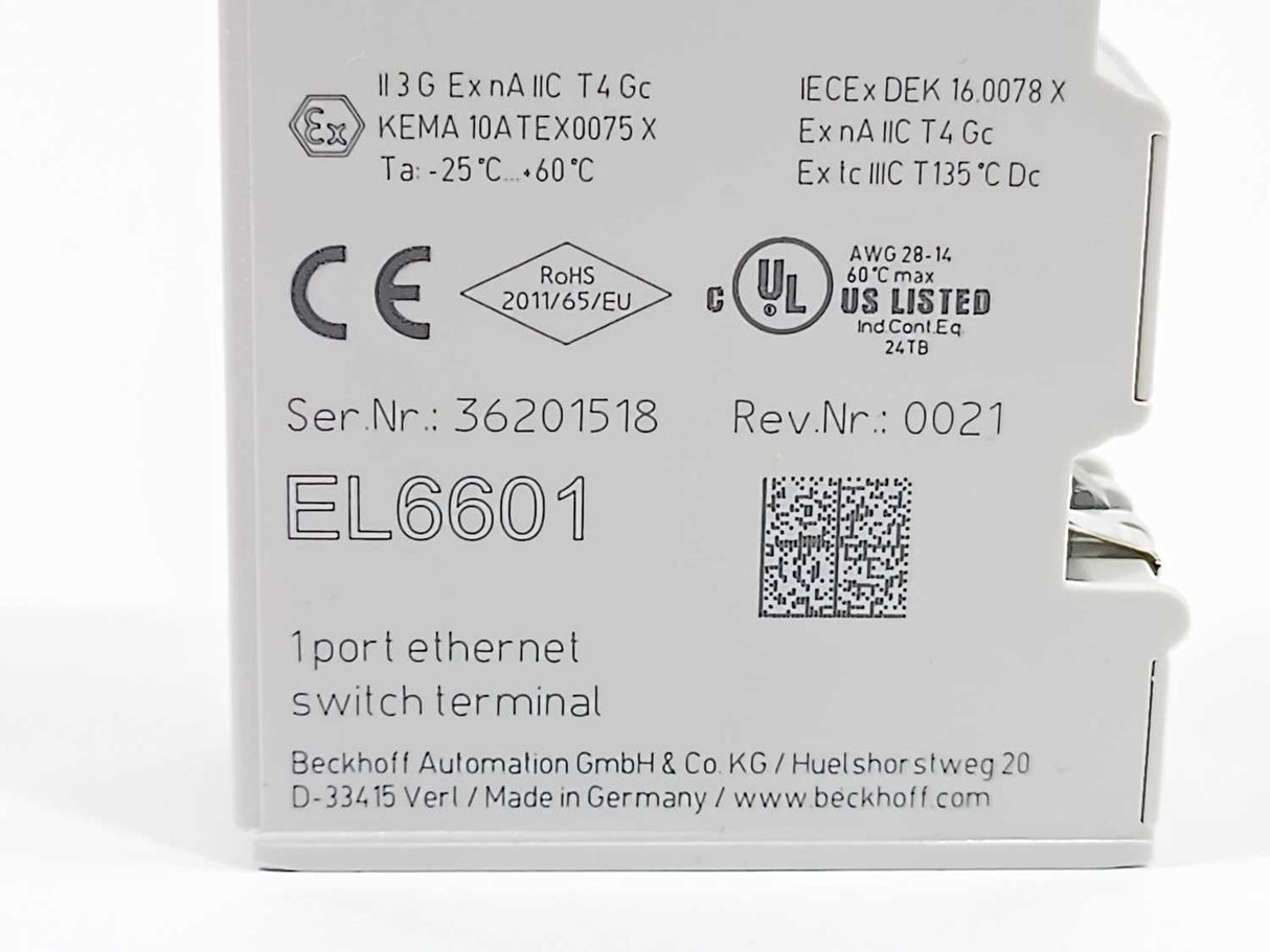 Beckhoff EL6601 1-port communication interface, Ethernet switch port