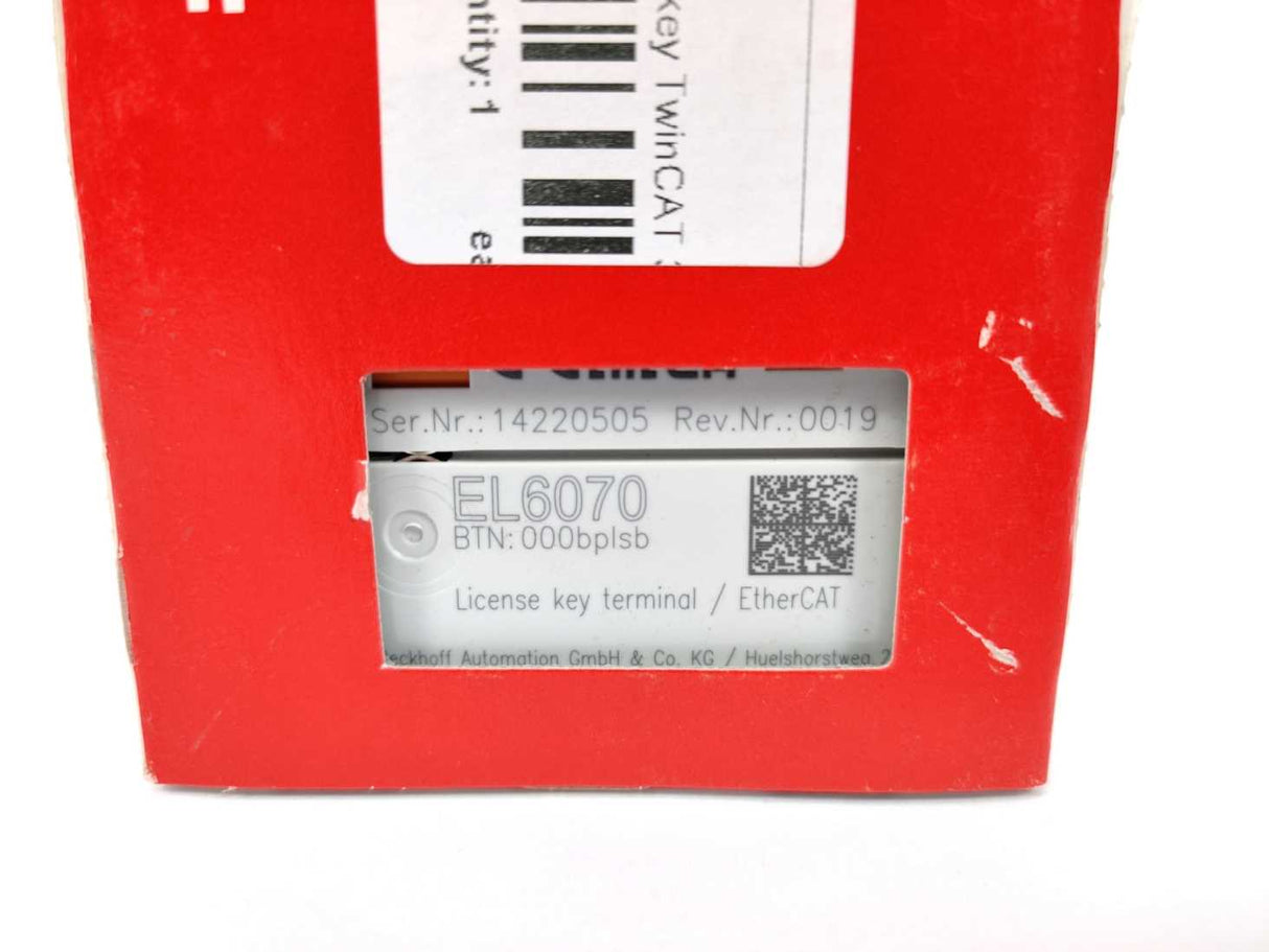 Beckhoff EL6070 License Key Terminal