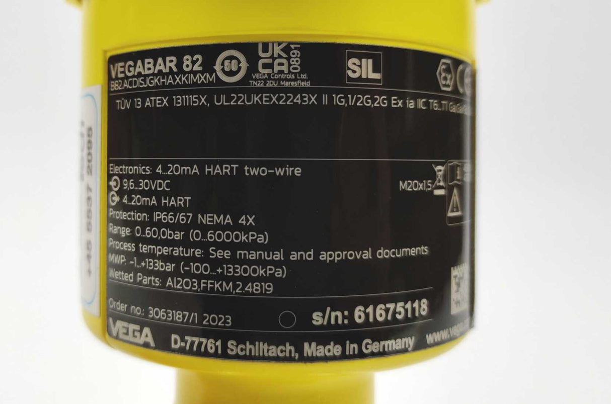 Vega VEGABAR 82 Pressure transmitter