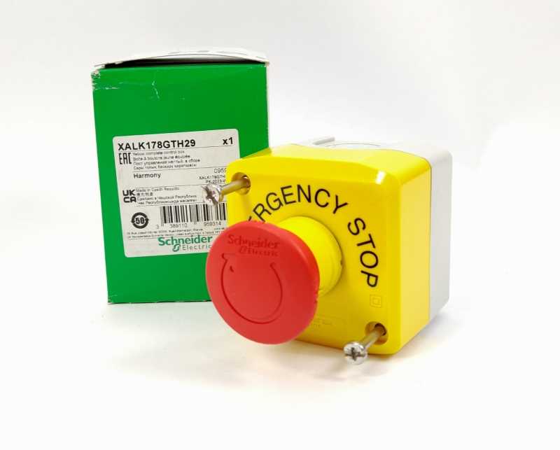 Schneider Electric XALK178GTH29 Harmony Yellow Control box, Emergency Stop