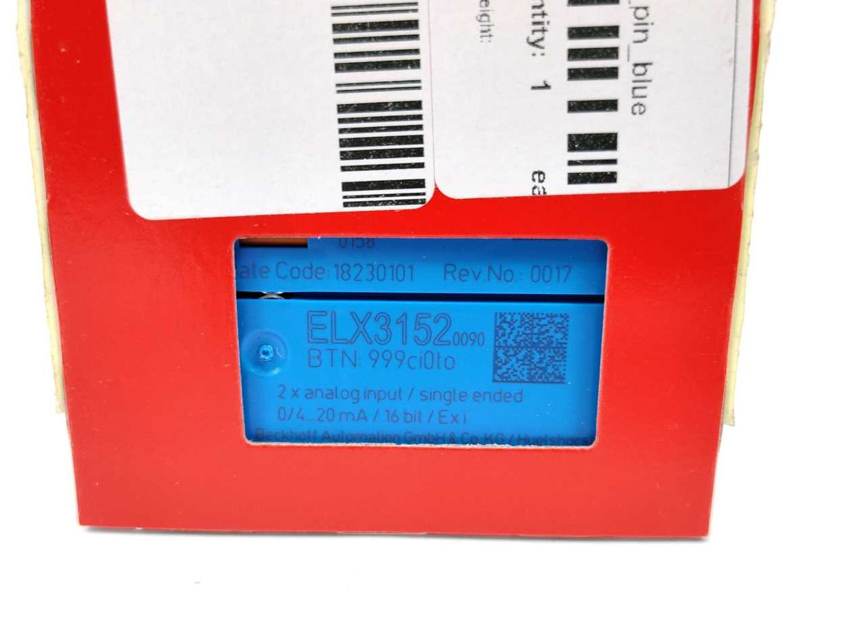 Beckhoff ELX3152 EtherCAT Terminal-channel analog input, 0/4…20 mA, 16 bit
