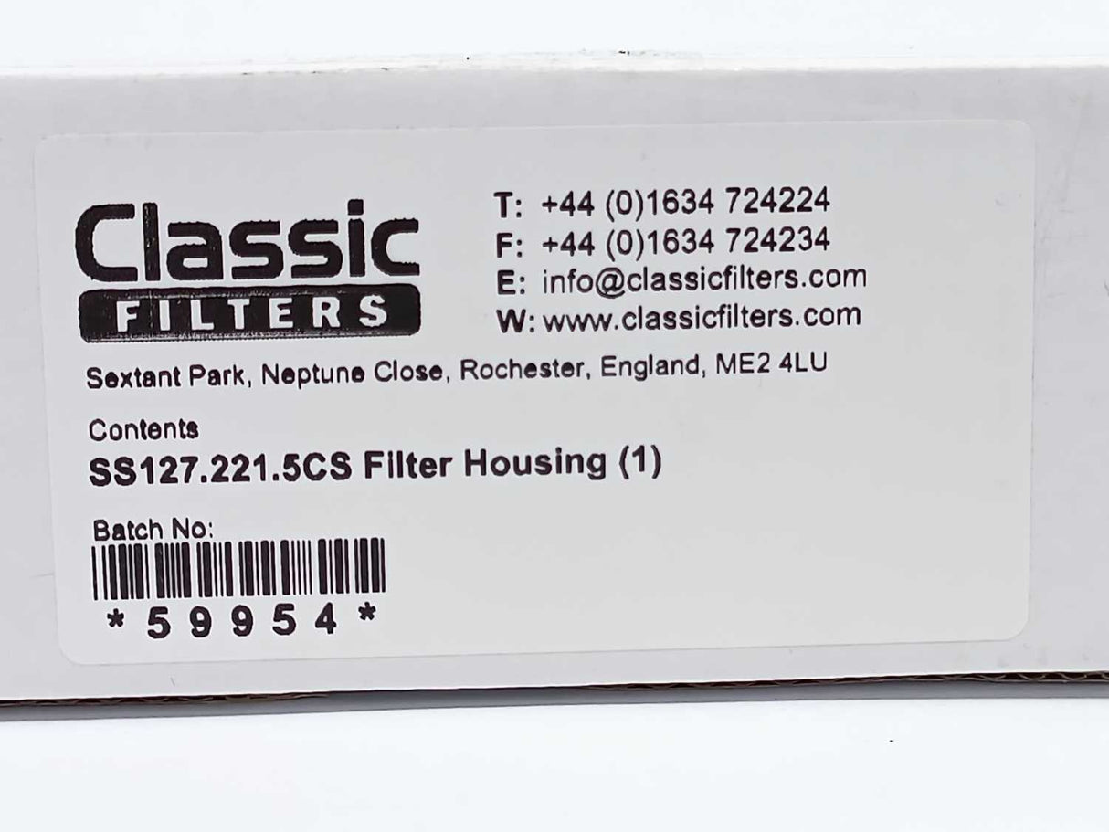 Classic Filters SS127.221.5CS Filter Housing