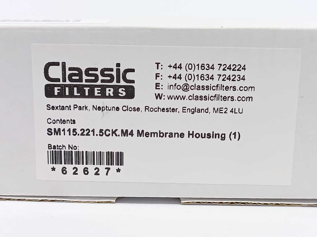 Classic Filters SM115.221.5CK.M4 Membrane Housing 100 Bar