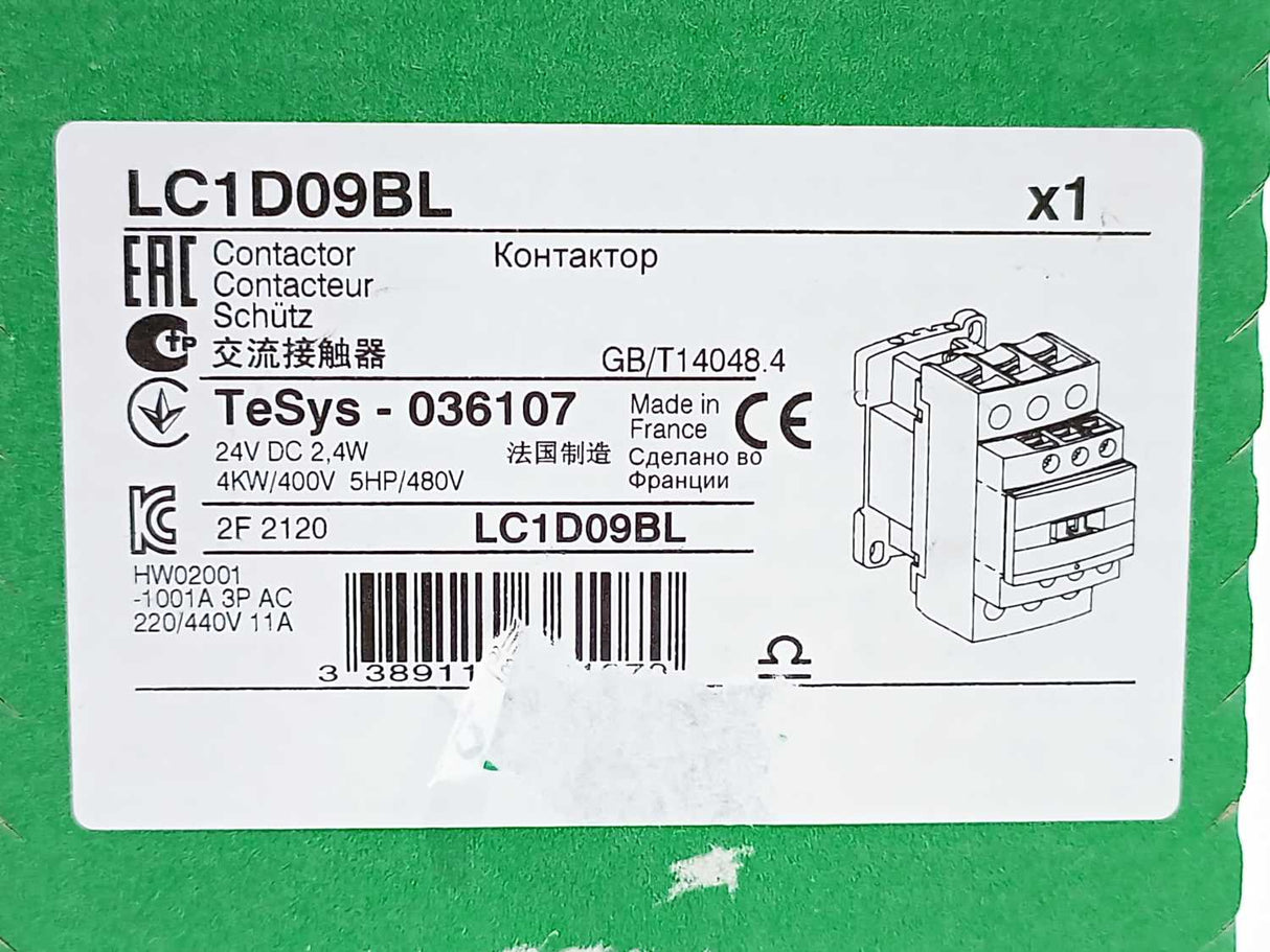 Schneider Electric LC1D09BL Contactor