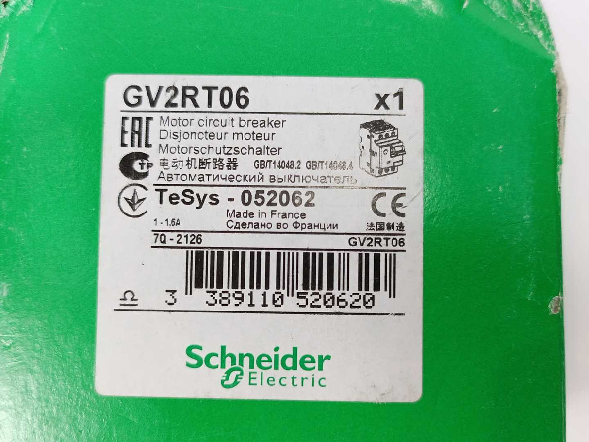 Schneider Electric GV2RT06 TeSys 052062 Motor circuit breaker