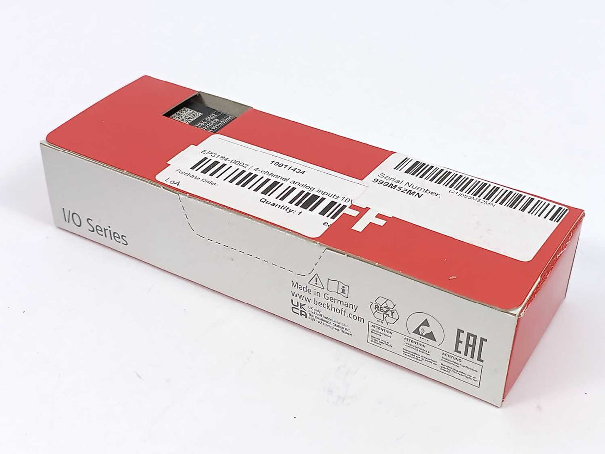 Beckhoff EP3184-0002 EtherCAT Box, 4-channel Analog Input