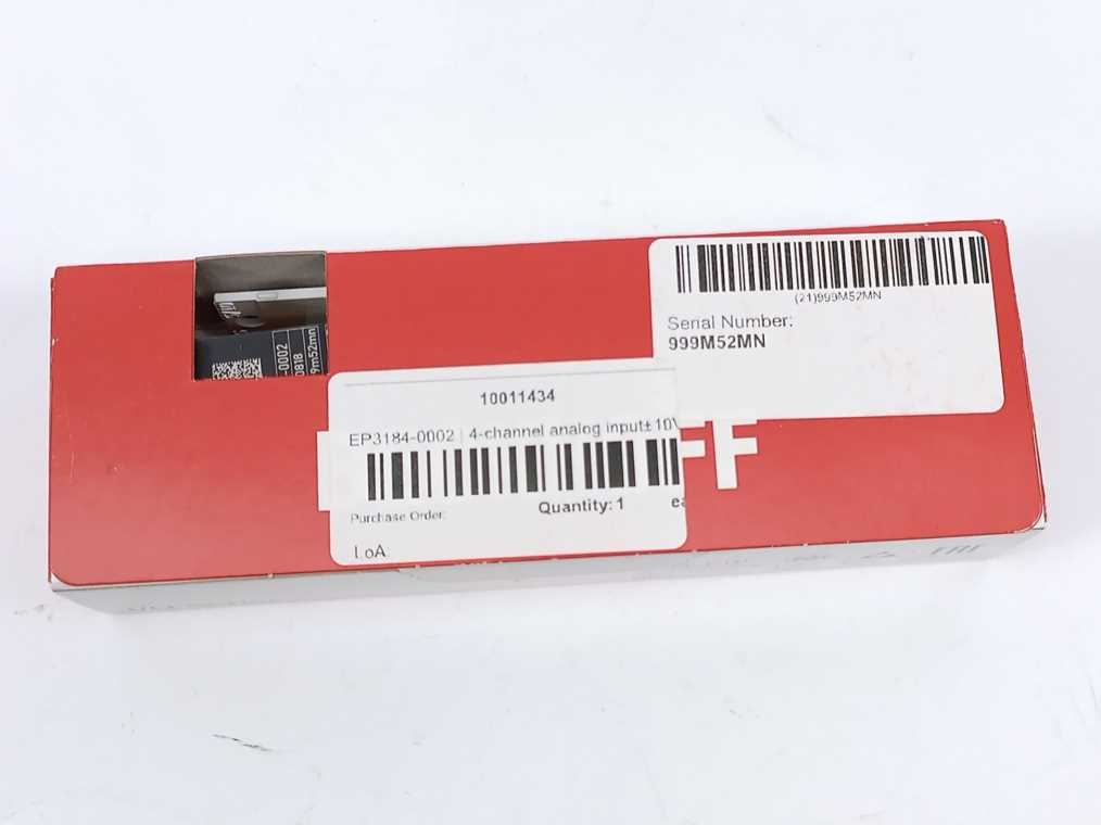 Beckhoff EP3184-0002 EtherCAT Box, 4-channel Analog Input