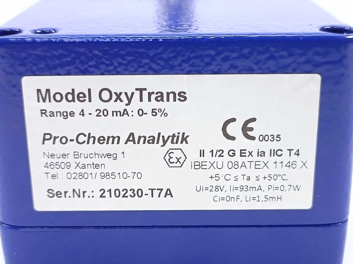Pro-Chem Analytik Model OxyTrans Loop Powered Oxygentransmitter 0-5%