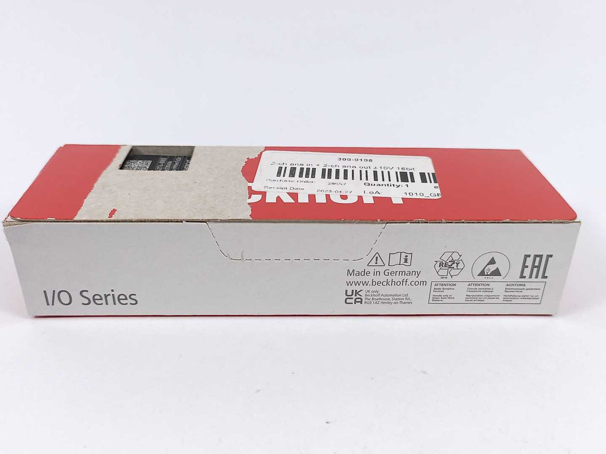 Beckhoff EP4374-0002 EtherCAT Box, analog 2 channel input & 2 channel output