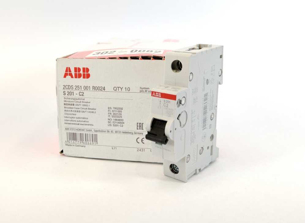 ABB 2CDS251001R0024 S201-C2 Miniature Circuit Breaker 10 Pcs