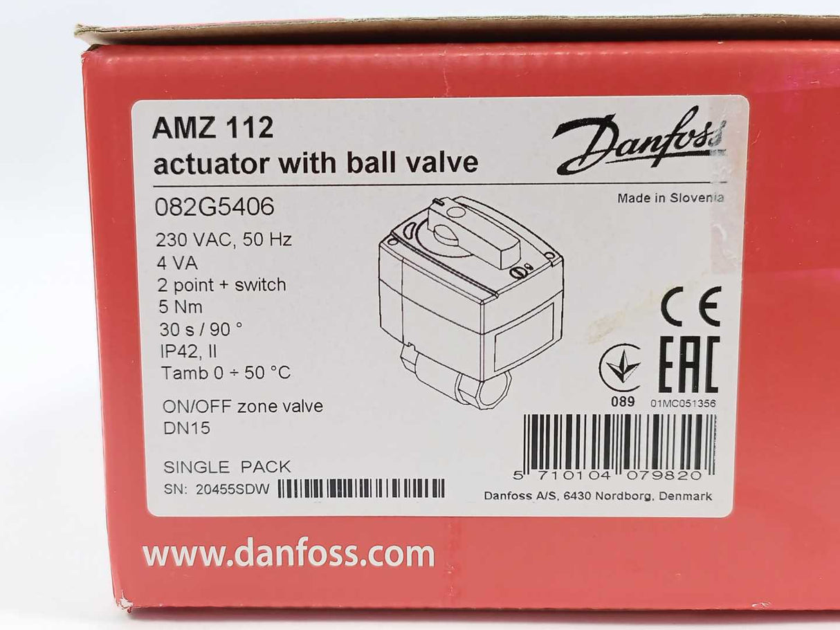 Danfoss 082G5406 AMZ 112 Actuator With Ball Valve