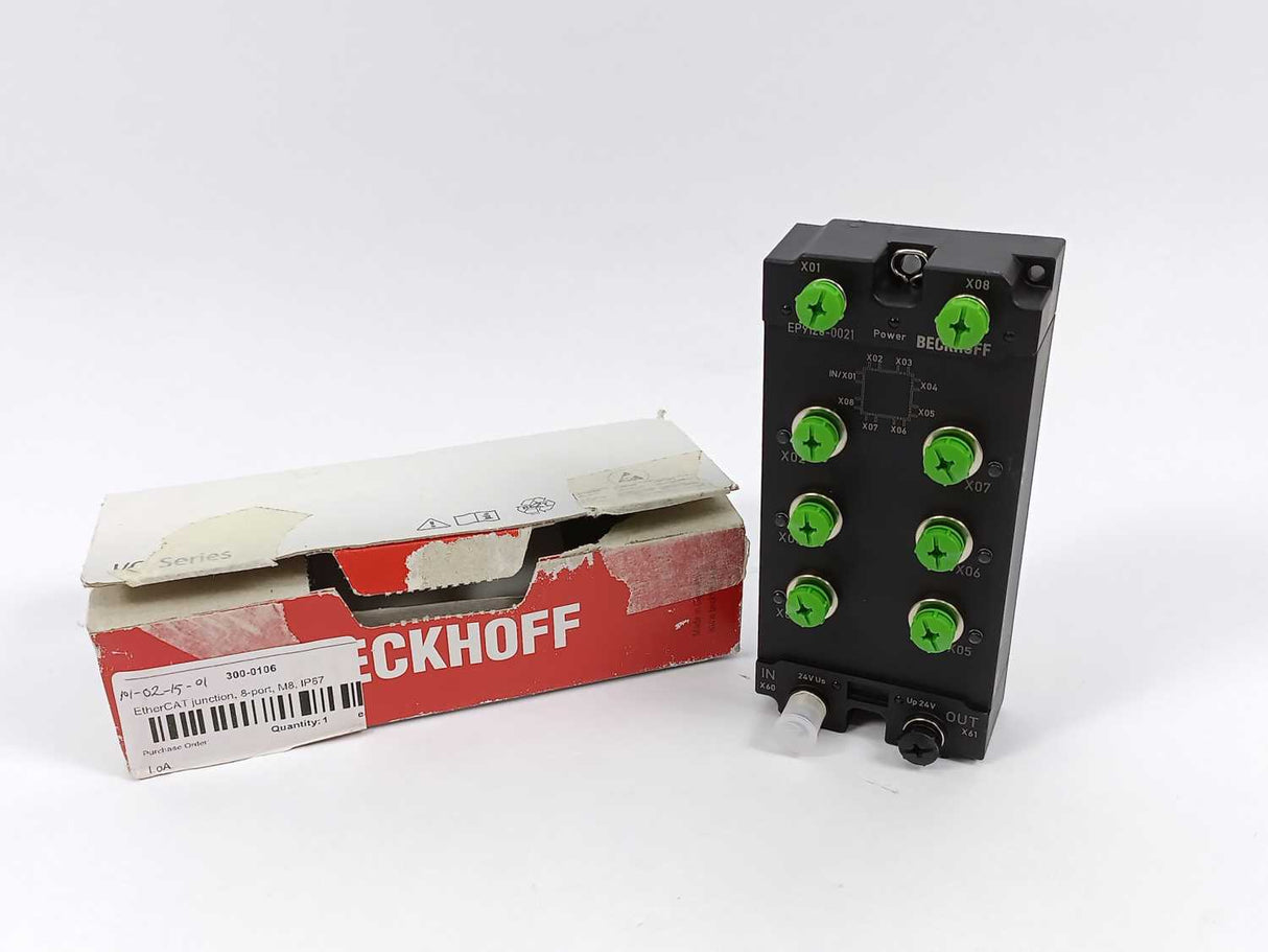 Beckhoff EP9128-0021 EtherCAT Box, 8-port junction, EtherCAT, 100 Mbit/s