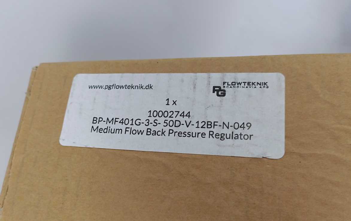 PRESSURE TECH BP-MF401G-3-S-50D-V-12BF-N-049 Medium-Flow Back Pressure Regulato