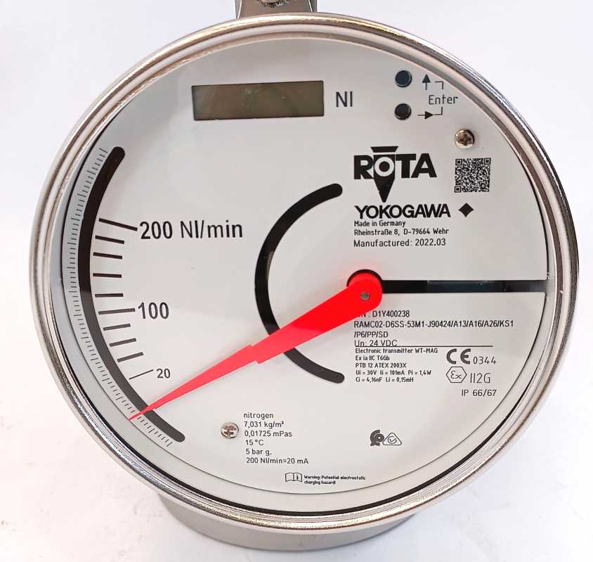 Yokogawa RAMC02-D6SS-53M1-J90424/A13/A16/A26/KS1 RAMC Variable Area Flow Meter