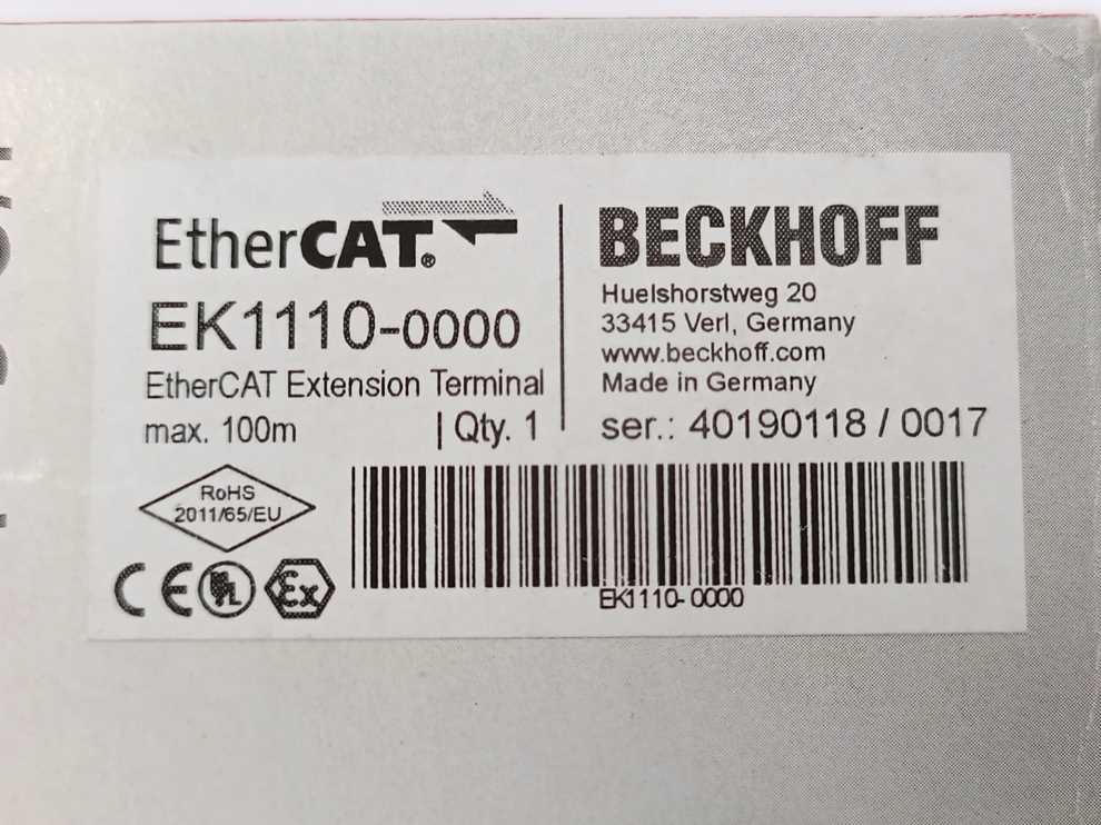 Beckhoff EK1110-0000 EtherCat Extension Terminal EK1110