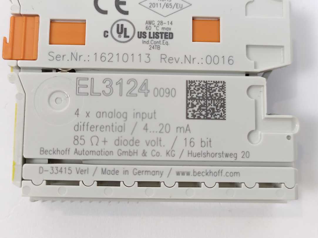 Beckhoff EL3124-0090 EtherCAT Terminal, 4-channel analog input