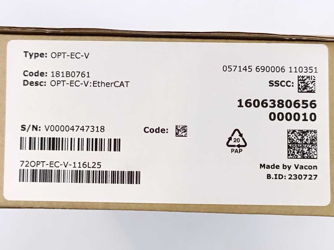 Vacon / Danfoss OPT-EC-V EtherCAT OPT-EC-V Ethernet Option Board