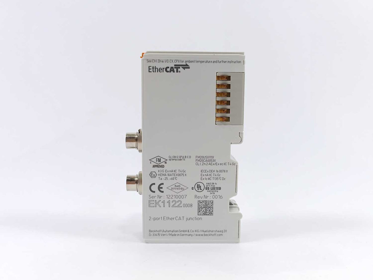 Beckhoff EK1122-0008 2-port EtherCAT junction with M8 connection